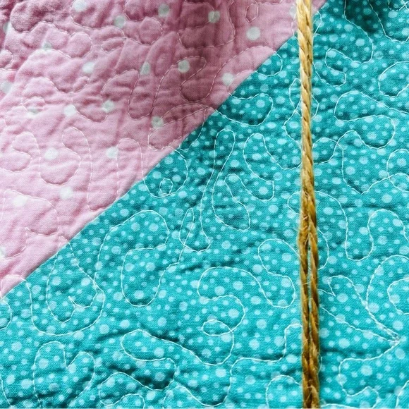 44”x54” Homemade Kids Cotton Quilt, Teddy BearQuilt Blanket.